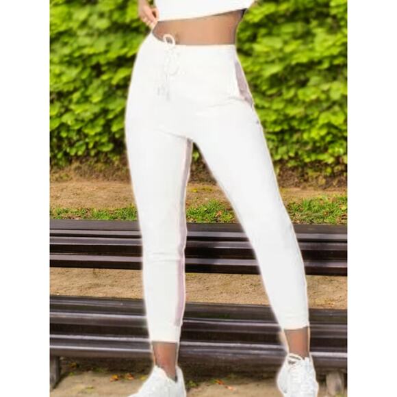 NWT - L*Space Back At It 2pc Set Sweatpants Sweatshirt Cream & Pink Size: M - Picture 5 of 11